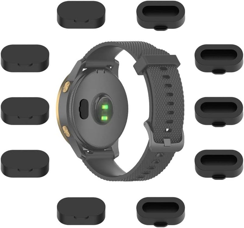 MTHGH Dust Plug for Garmin Fenix 7X/7/7S/6X/6/6S [10 Pcs], Silicone Anti Dust Cap Garmin 965/955/945/935/265/255/245/55/45, Charger Port Protector for Garmin Venu 2/Vivoactive 3/4/Instinct Dust Cover - Image 1